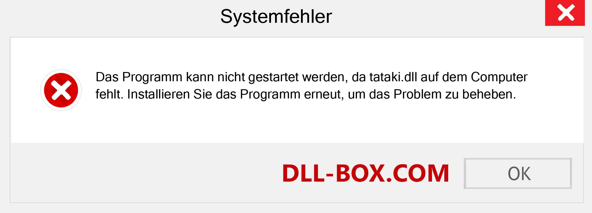 tataki.dll-Datei fehlt?. Download für Windows 7, 8, 10 - Fix tataki dll Missing Error unter Windows, Fotos, Bildern